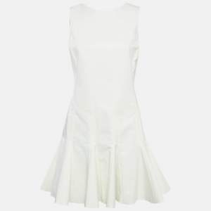مملوكة مسبقًا Christian Dior White Cotton Flared Mini Dress M