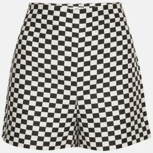 مملوكة مسبقًا Christian Dior Black Checked Cotton Blend Shorts M