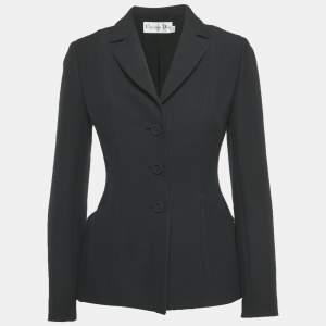Pre Owned Christian Dior Black Wool 30 Montaigne Bar Jacket S