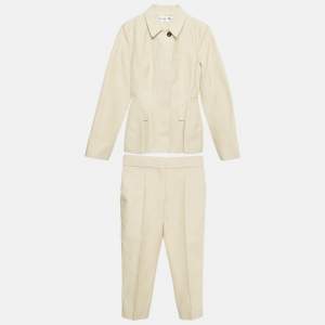 مملوكة مسبقًا Christian Dior Beige Textured Silk Set S