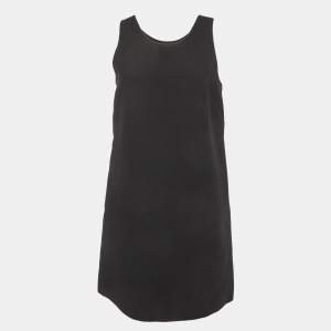 Pre Owned Dior Black Wool Blend A-Line Mini Dress L