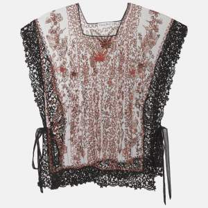 Pre Owned Christian Dior Black Beaded Tulle Blouse L