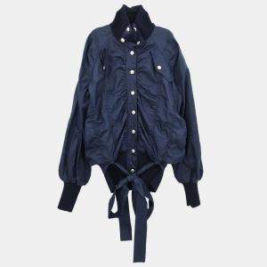 Pre Owned Christian Dior Single Breasted Jacket Navy #36