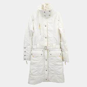 Pre Owned Christian Dior Single Breasted Coat White #38