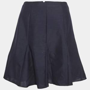 Pre Owned تنورة كريستيان ديور صوف مزيج كحلي منتشرة صغيرة