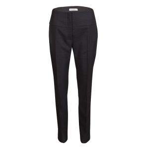 Dior Black and Blue Striped Wool Tailored High Waist Trousers  S