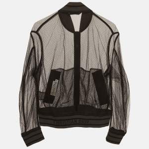 مملوكة مسبقًا Cristian Dior Black Mesh Sheer Jacket S