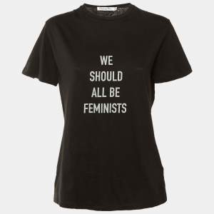 Pre Owned Dior Black Cotton "We Should All Be Feminists" T-Shirt M