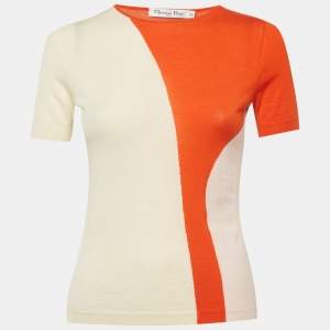 مملوكة مسبقًا Christian Dior Multicolor Wool Knit Short Sleeve Top M