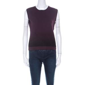 Dior Dark Purple Lurex Knit Ombre Sleeveless Sweater L 