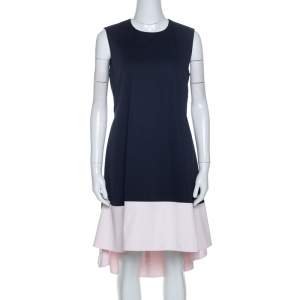 Christian Dior Black Cotton Sleeveless Contrast Hem Detail Dress M