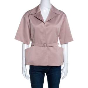 Christian Dior Blush Pink Silk Belted Top M