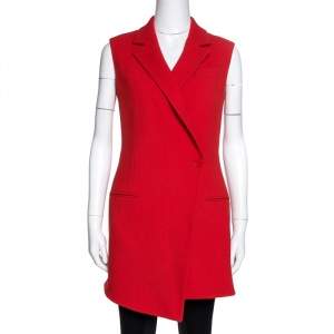 Dior Red Wool Mini Coat Dress M