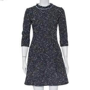 Christian Dior Black Tweed A-Line Mini Dress S