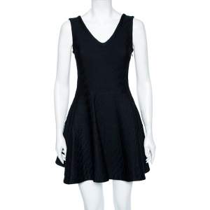 Dior Black Textured Knit Sleeveless Textured Mini Dress S