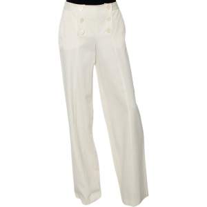 Dior Off White Cotton Wide Leg Pants S