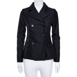 Christian Dior Black Wool & Mohair Double Breasted Blazer S