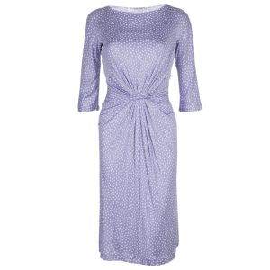 Dior Lavender Polka Dot Long Sleeve Dress M