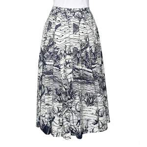 Dior Grey Printed Cotton Skirt S