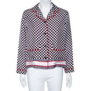 Dior Multicolored Printed Silk Pocketed Pajama Shirt S