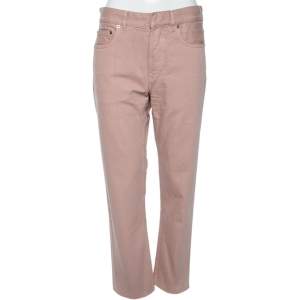 Dior Dusky Pink Denim Frayed Detail Jeans S 