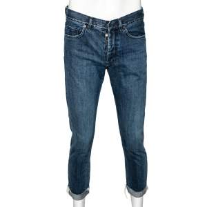 Dior Blue Denim Frayed Edge Detail Boyfriend Jeans M