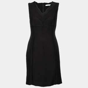 Dior Black Wool Crepe Sleeveless Short Dress M 