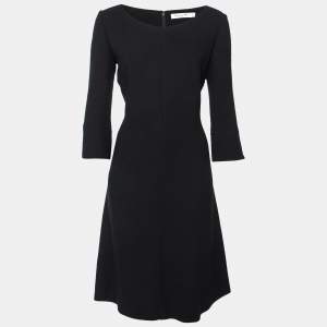 Dior Black Wool Midi Dress L