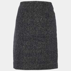 Christian Dior Dark Grey Wool Blend Pencil Skirt M