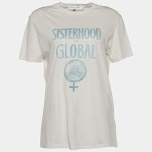 Christian Dior Ecru Sisterhood is Global Cotton Linen T-Shirt S