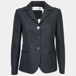 Christian Dior Black Silk Single-Breasted Blazer M