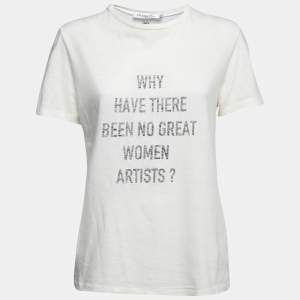 Christian Dior Cream Graphic Print Cotton T-Shirt S