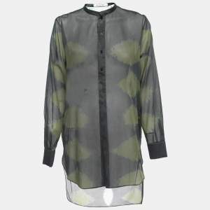 Christian Dior Dark Grey Tie-Dye Effect Cotton Tunic L