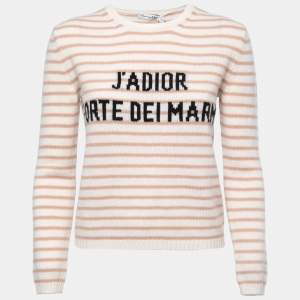 Christian Dior Pink Striped Cashmere Forte Dei Marmi Pullover M