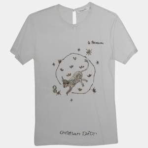 Christian Dior White Embroidered Tulle Le Taureau T-Shirt M