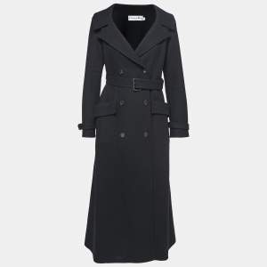 Dior Black Wool & Rabbit Hair Belted Coat M