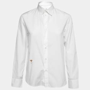 Dior White Cotton Button Front Shirt S