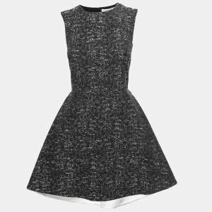 Dior Black Cotton Blend Sleeveless Asymmetric Short Dress S