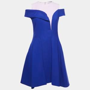 Dior Blue/Purple Wool Sleeveless Layered Short Dress S