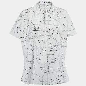 Christian Dior White Constellation Printed Cotton Tunic Top S