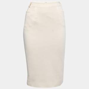 Christian Dior Boutique Cream Wool Blend Pencil Skirt M