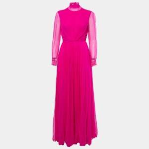 Christian Dior Pink Chiffon Pleated Gown M