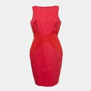 Dior Pink/Red Cotton Paneled Sleeveless Short Dress XL