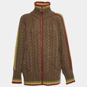 Christian Dior Boutique Rasta Brown Cable Knit Cashmere Sweater M