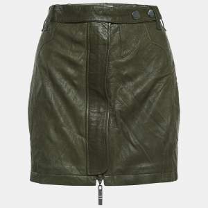 Christian Dior Boutique Green Leather Mini Skirt M