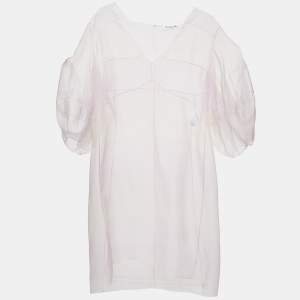 Christian Dior Pastel Pink Organza Silk Paneled Sheer Mini Dress M