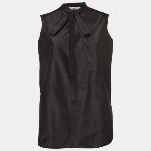 Christian Dior Black Silk Sleeveless Shirt S   