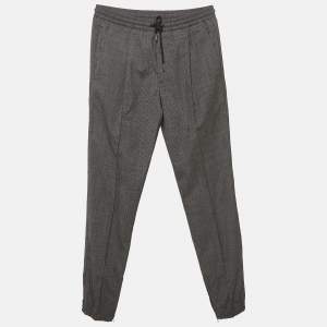 Dior Dark Grey Houndstooth Wool Pants L
