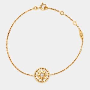 Dior Rose Des Vents Mother of Pearl Diamond 18k Yellow Gold Bracelet