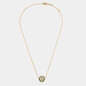 Dior Rose Des Vents Malachite Diamond 18k Yellow Gold Necklace
